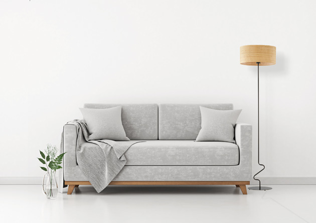 lampy podłogowe Designerska lampa podłogowa do salonu z rattanowym kloszem JERSEY BOHO