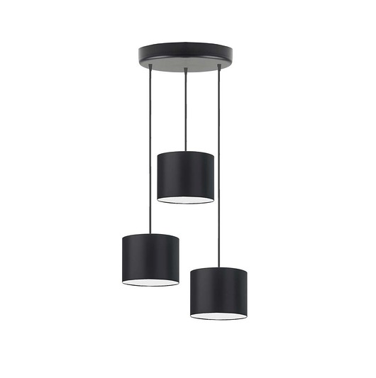 lampy wiszące Czarna lampa wisząca kaskadowa z regulacją długości kloszy PUEBLO 3xE27
