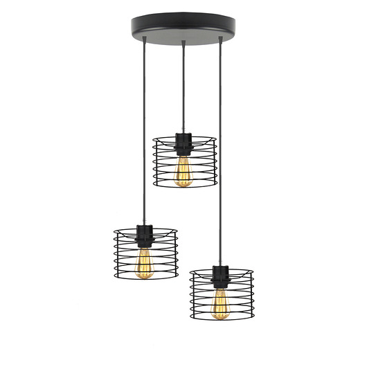lampy wiszące Żyrandol w stylu industrialnym z regulowaną wysokością kloszy MIJAS LOFT