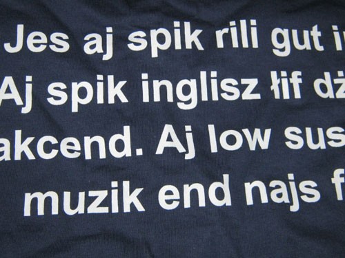 jes i spik rili gut inglisz ruda klara