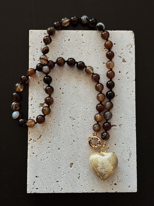 wisiory Naszyjnik Agat i Onyks Serce