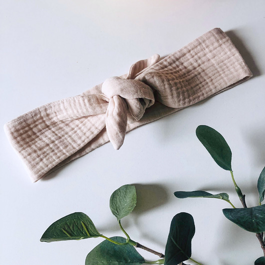 ozdoby do włosów dla dzieci Muślinowa opaska Pin-Up organic beż