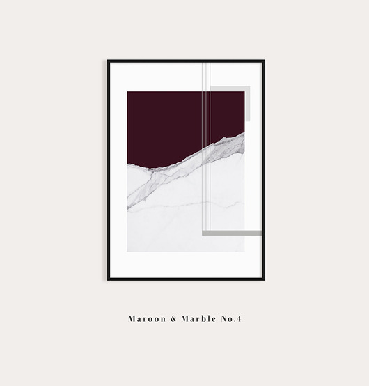 plakaty Marble 4 - plakat do biura z marmurem i bordowym
