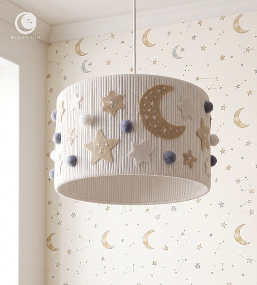 lampy do pokoju dziecka Lampa sufitowa NOC   Abażur handmade do pokoju dziecka