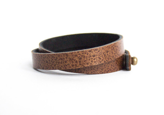 Skórzana bransoleta Nakrapiany brąz (17 cm) DUET tworczy