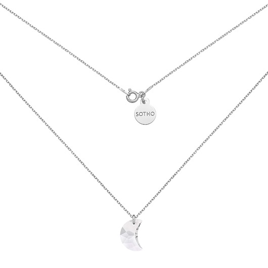 srebrne naszyjniki Srebrny naszyjnik z księżycem SWAROVSKI CRYSTAL