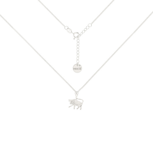 chokery Srebrny choker pancerka ze znakiem zodiaku Byk