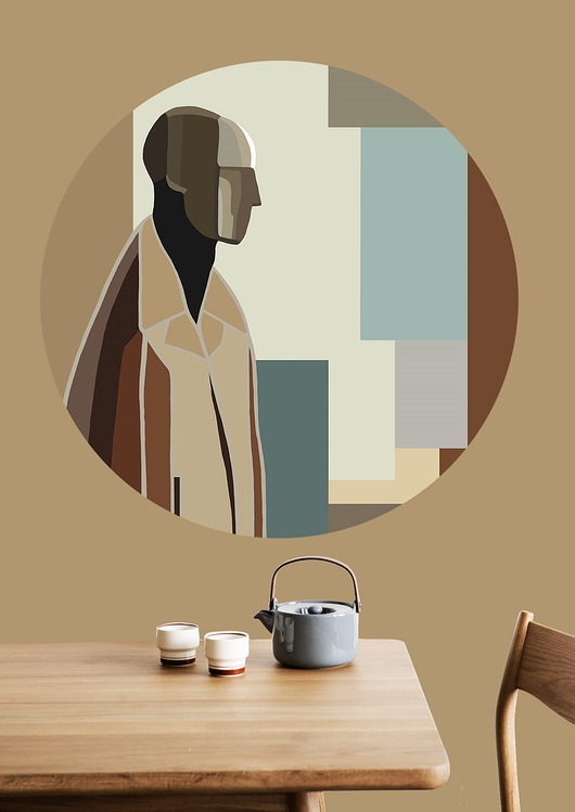 tapety i naklejki ścienne Mural DOTS  BAUHAUS MAN- okrągła dekoracja ścienna