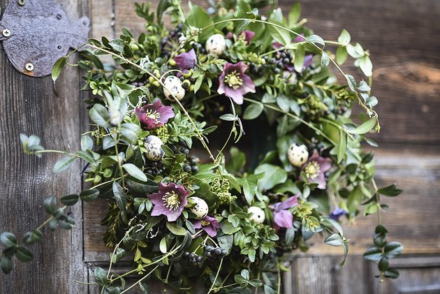 wianki wielkanocne Wielkanocny wiosenny wianek na drzwi lub stół