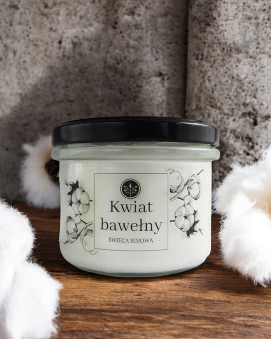 świece zapachowe Świeca sojowa KWIAT BAWEŁNY 235 ml Mikuno