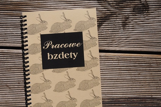 notatniki i albumy Pracowe bzdety, notatnik z królikami