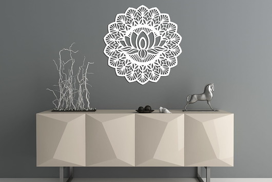 dekoracje - na ścianę AŻUROWA DEKORACJA ŚCIENNA 3D, MANDALA, YOGA, PIĘKNY, DEKORACYJNY PANEL