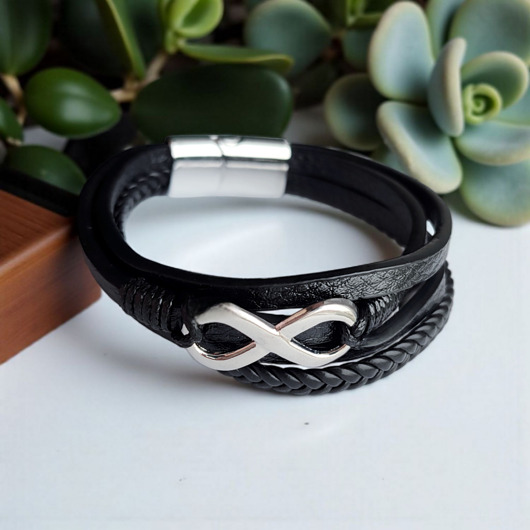 biżuteria męska Męska bransoletka znak nieskończoności