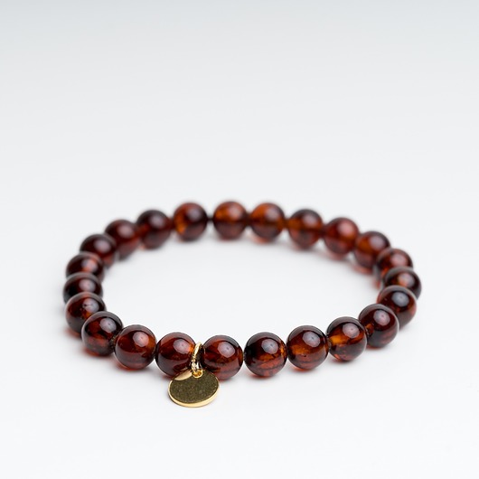 bransoletki z kamieni naturalnych Bransoletka personalizowana bursztyn ciemna wiśnia