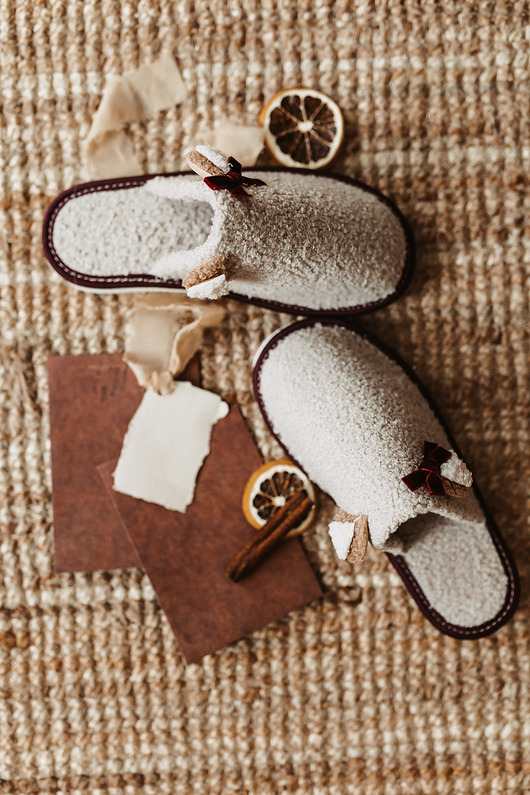 kapcie damskie Świąteczne kapcie na prezent dla kobiety