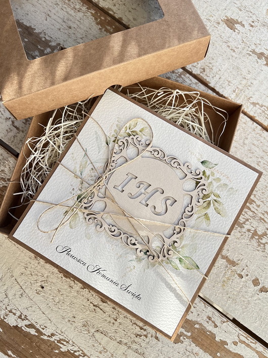 kartki na komunię Kartka na komunię - pamiątka komunii ręcznie robiona