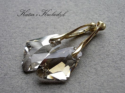 KLIPSY kryształ SWAROVSKI W ZŁOCIE Katia i krokodyl
