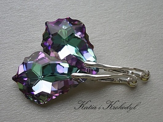 KLIPSY kryształ SWAROVSKI BAROQUE VITRAIL LIGHT Katia i krokodyl