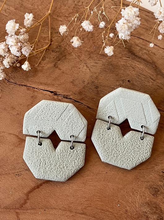 kolczyki z masy plastycznej Zielone wiszące kolczyki