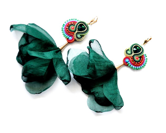 kolczyki soutache Sutaszowe kolczyki GREEN&ROSE