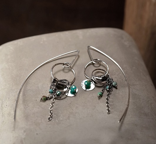 kolczyki srebrne VENTO - srebro i kamienie