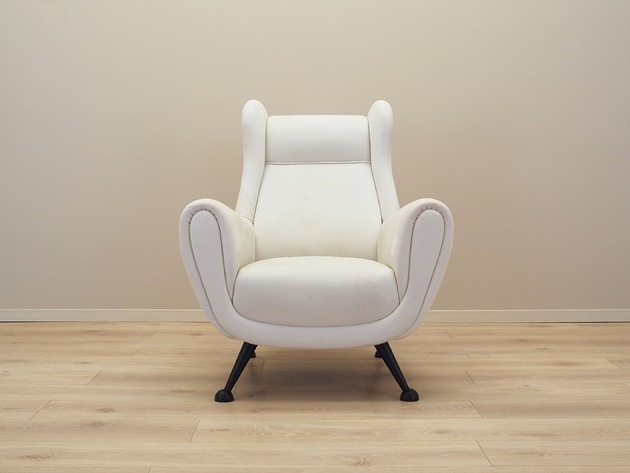 fotele Fotel biały, włoski design, lata 80, produkcja: Włochy