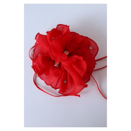 chokery Czerwony choker z kryształkami