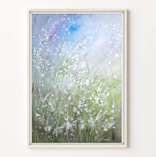 obrazy Oryginalna akwarela. Łąka A3