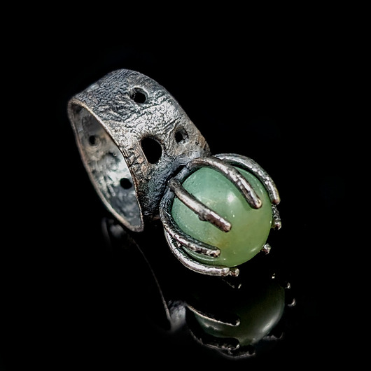 pierścionki srebrne Pierścionek magiczna kula- awenturyn