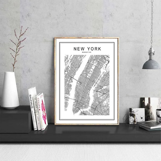 PLAKAT mapa Nowy Jork New York plakat z mapą black dot studio