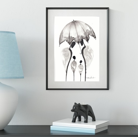 grafika 21X30 cm wykonana ręcznie MiniMalArt