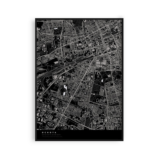 plakaty Plakat Mapa Ochoty, dzielnice Warszawy