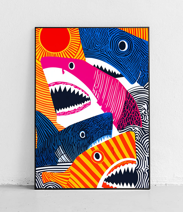 plakaty Plakat Rekiny kontra słońce