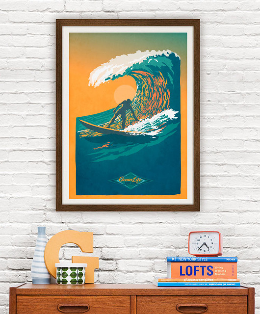 plakaty Surfer - plakat 50x70 cm fine art