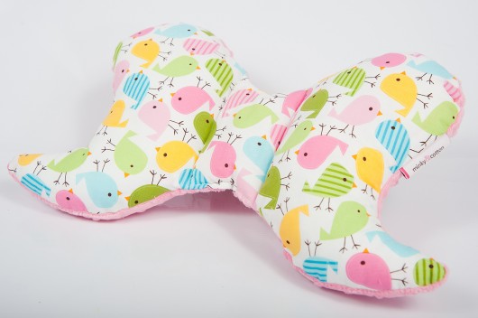 Motylek - poduszka minky - ptaszki Minky and Cotton