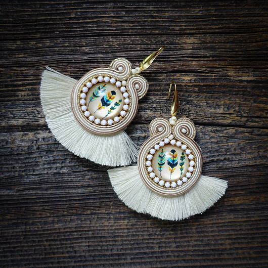 kolczyki soutache Boho kolczyki soutache