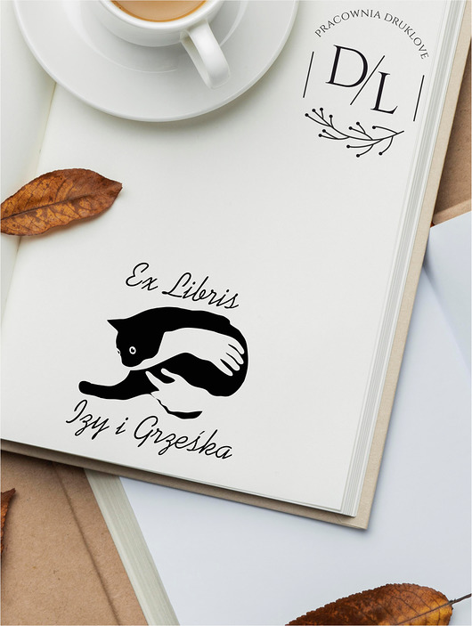 Stempel ex libris personalizowany Kot 10 DrukLove