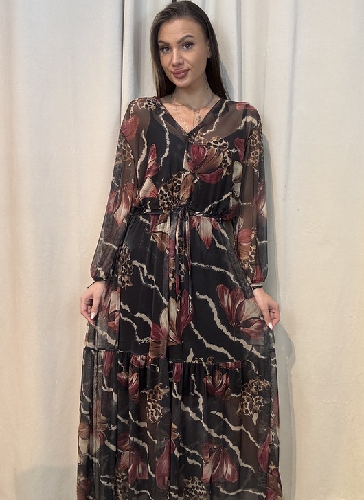 sukienki maxi damskie Sukienka Maxi Fiore Leopardo
