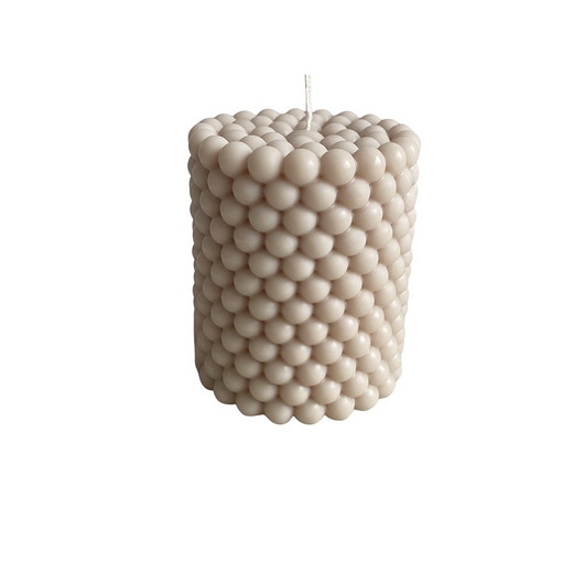 świeczniki i świece Świeca sojowa dekoracyjna "Bubbles" 60x75mm jasny beż