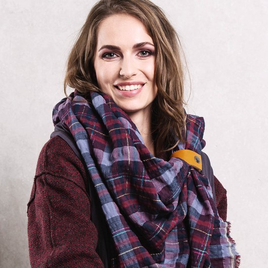 Chusta w Kratkę Oversize Skórzana Bransoletka PR CADOaccessories