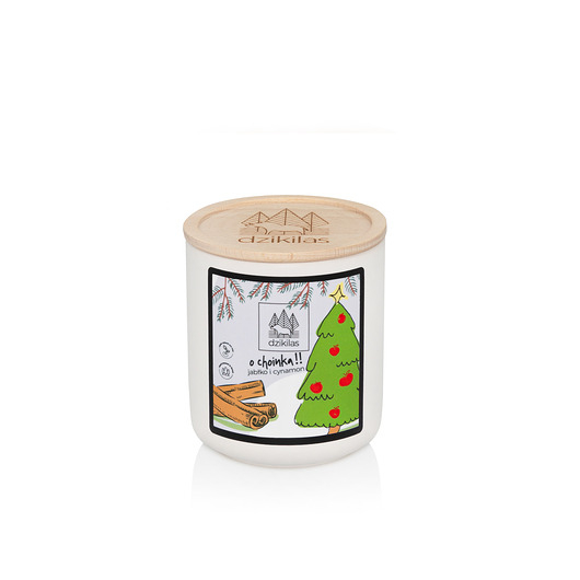 świece zapachowe Świeca świąteczna o zapachu jabłka i cynamonu 80g - O choinka!