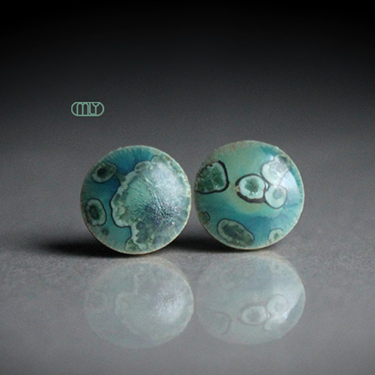 kolczyki ceramiczne Krystaliczne 9mm/stal chirurgiczna