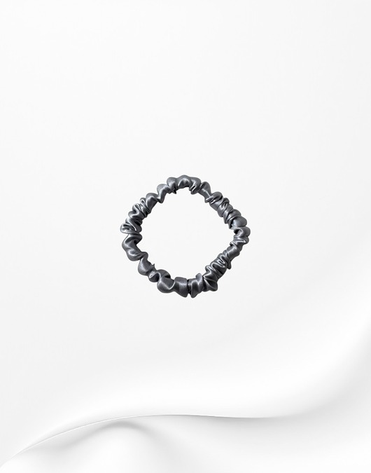 gumki do włosów Jedwabna scrunchie gumka frotka wąska micro szara