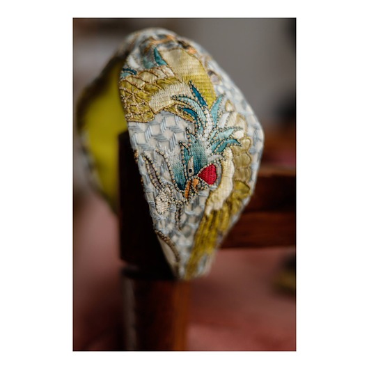 opaski do włosów Opaska jedwabna z recznym haftem