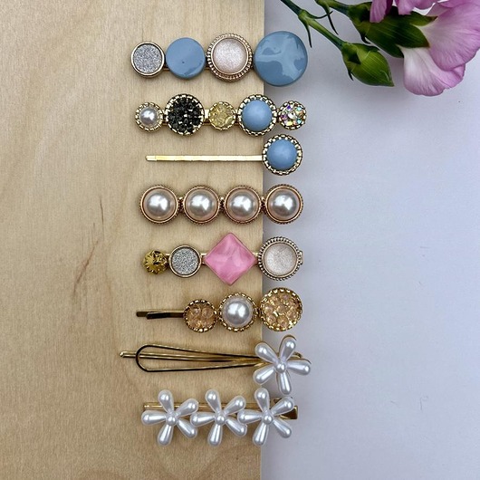 spinki i klamry do włosów Perłowe spinki do włosów zestaw