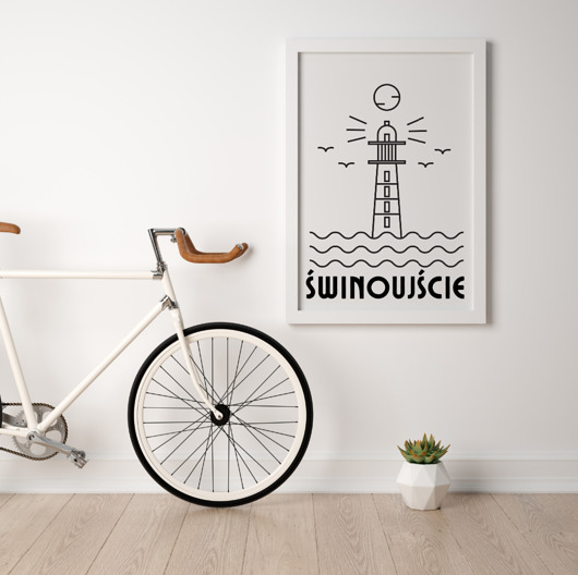 grafiki i ilustracje PLAKAT MORZE Bałtyckie, Świnoujście, latarnia morska