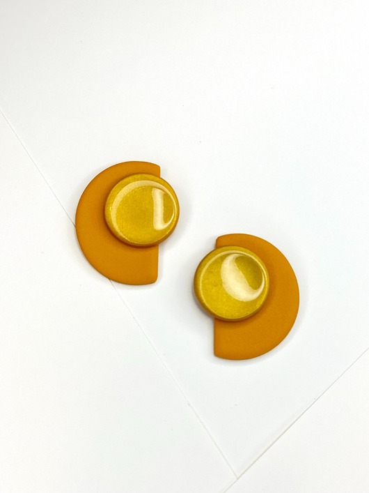 kolczyki z masy plastycznej Kolczyki geometryczne sztyfty HALF