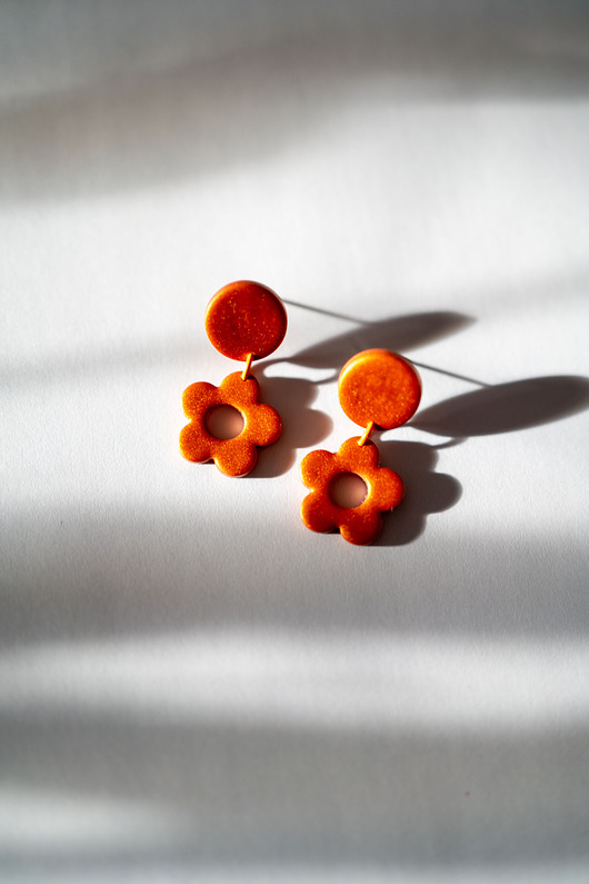 kolczyki z masy plastycznej Kolczyki MINI kwiatki