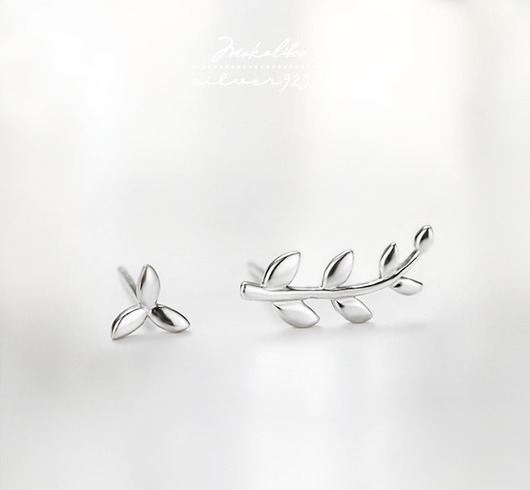 kolczyki srebrne Kolczyki srebrne gałązki + box