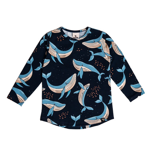 bluzki dla chłopców Longsleeve Granatowy Wieloryb